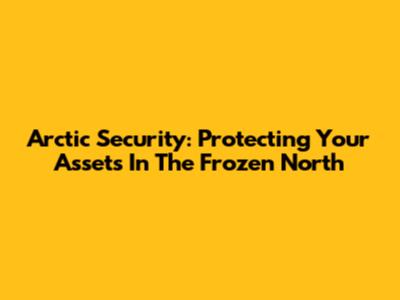 Arctic Security: Protecting Your Assets In The Frozen North