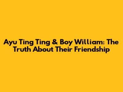 Ayu Ting Ting & Boy William: The Truth About Their Friendship