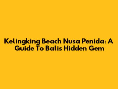 Kelingking Beach Nusa Penida: A Guide To Bali's Hidden Gem