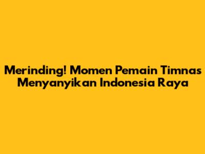 Merinding! Momen Pemain Timnas Menyanyikan Indonesia Raya