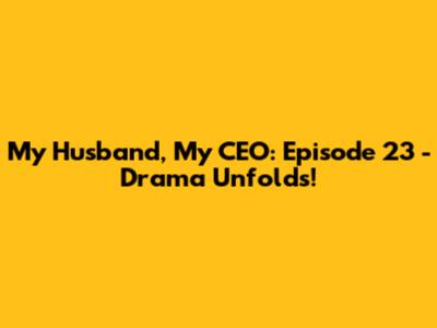My Husband, My CEO: Episode 23 - Drama Unfolds!