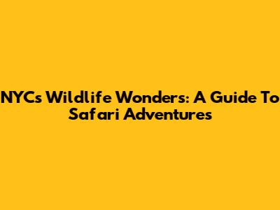 NYC's Wildlife Wonders: A Guide To Safari Adventures