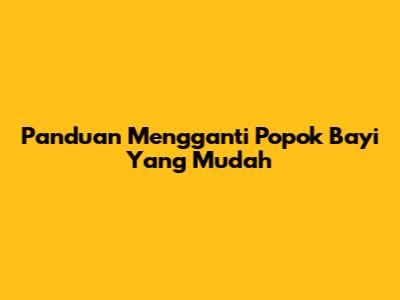 Panduan Mengganti Popok Bayi Yang Mudah