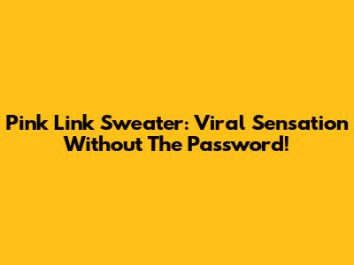 Pink Link Sweater: Viral Sensation Without The Password!