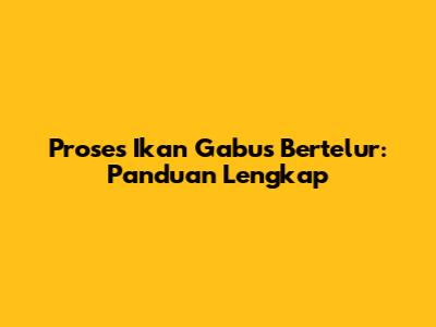 Proses Ikan Gabus Bertelur: Panduan Lengkap