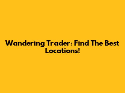Wandering Trader: Find The Best Locations!