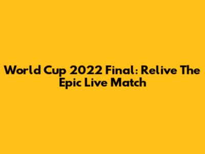 World Cup 2022 Final: Relive The Epic Live Match
